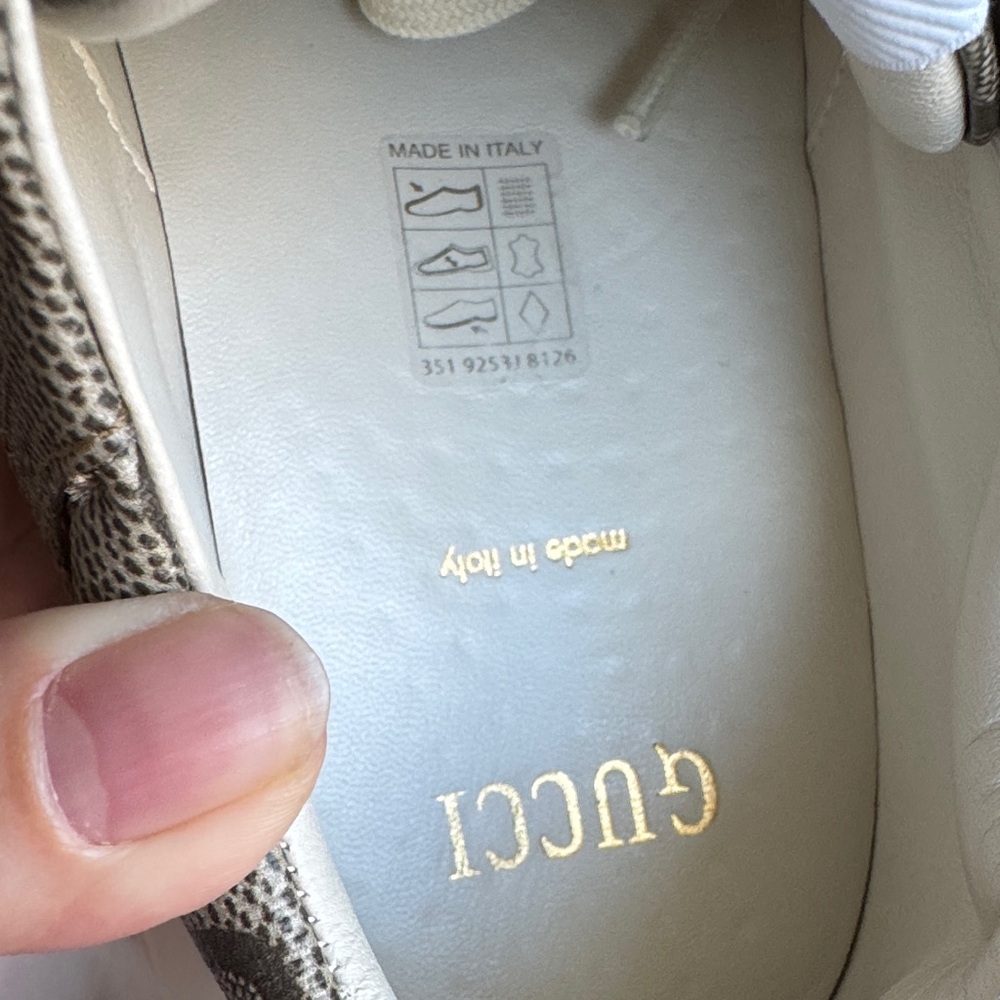 Gucci Brown Monogram Sneakers with White Sole - Picture 9 of 12